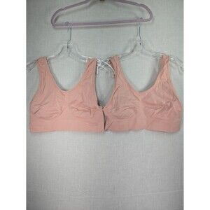 Secret Treasures 2 Stretch Bras Soft Pink Size 2XL Comfort Lounge Sleep Bras
